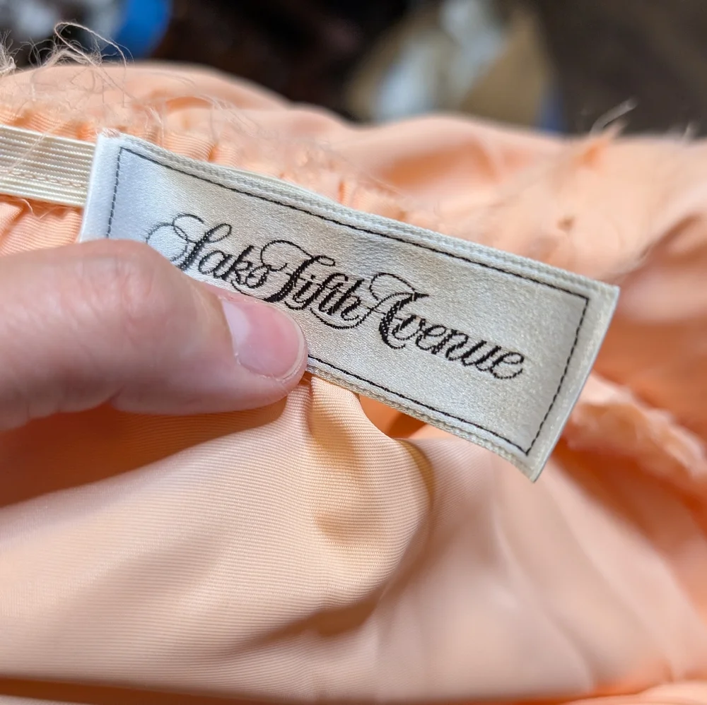 NWT Vintage Saks Fifth Avenue Peach Ruffle Tiered Maxi Dress Size XS/Small - Picture 11 of 11